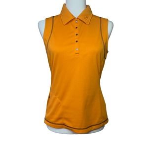 Anky Athletic Sleeveless Polo Shirt Orange Ladies' 8